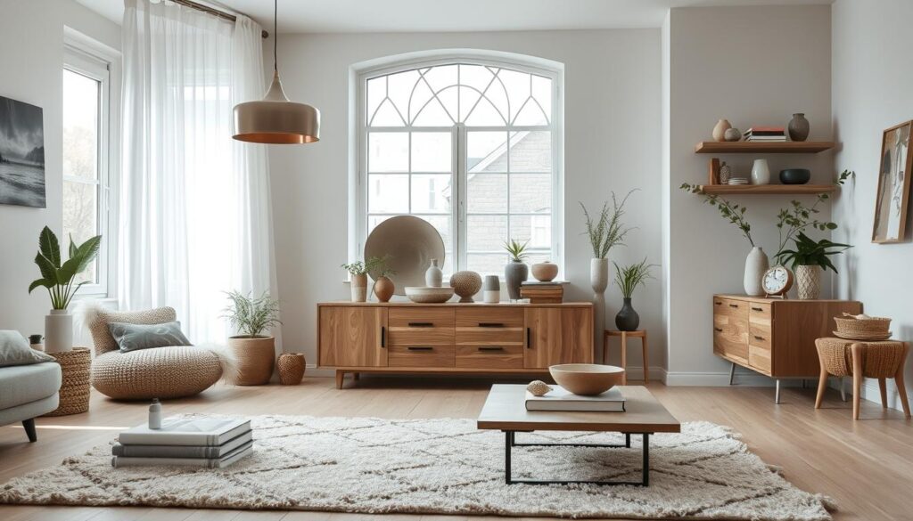 Scandinavian interior design texture layering