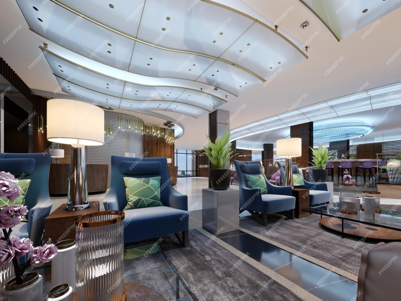 Premium Photo | Luxurious interior design lounge area of the five stars ... Luxury lounge interior design