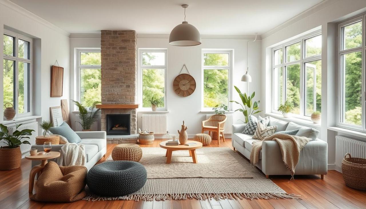 Scandinavian interior design with eco-friendly materials