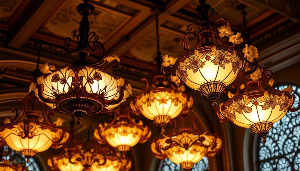 art nouveau lighting fixtures